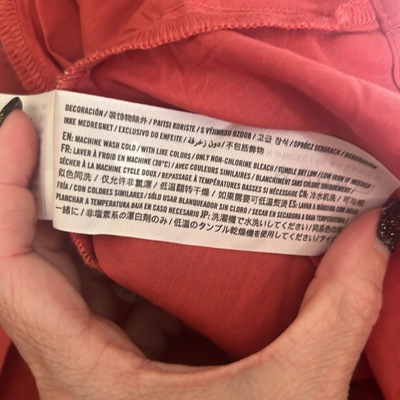 Corset Drop-waist skirt red floral Abercrombie L - Picture 9 of 9